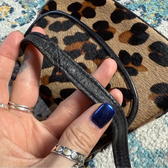 Vintage 90s Jill Stuart Leopard Print Fur Crossbody Bag - Picture 11 of 14